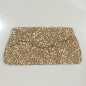 Vintage golden pearl beaded bag